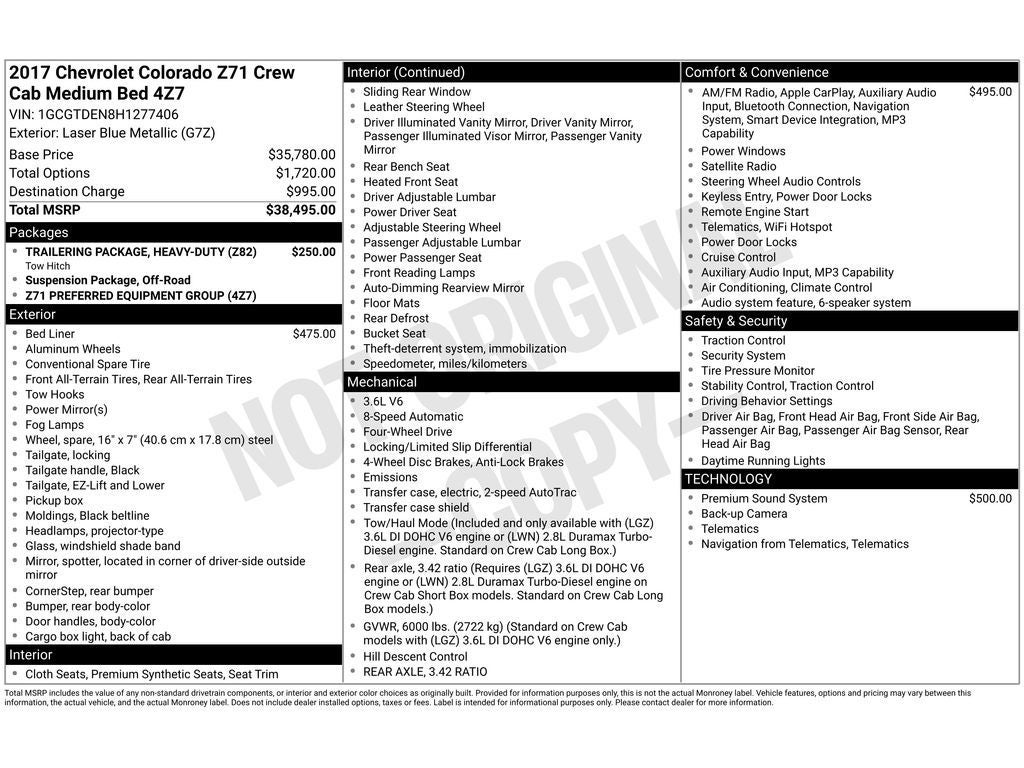 2017 Chevrolet Colorado 4WD Z71