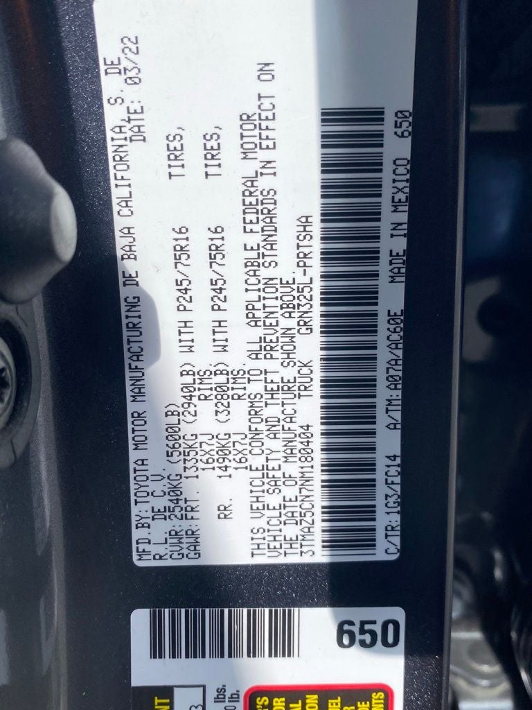 2022 Toyota Tacoma SR5 V6