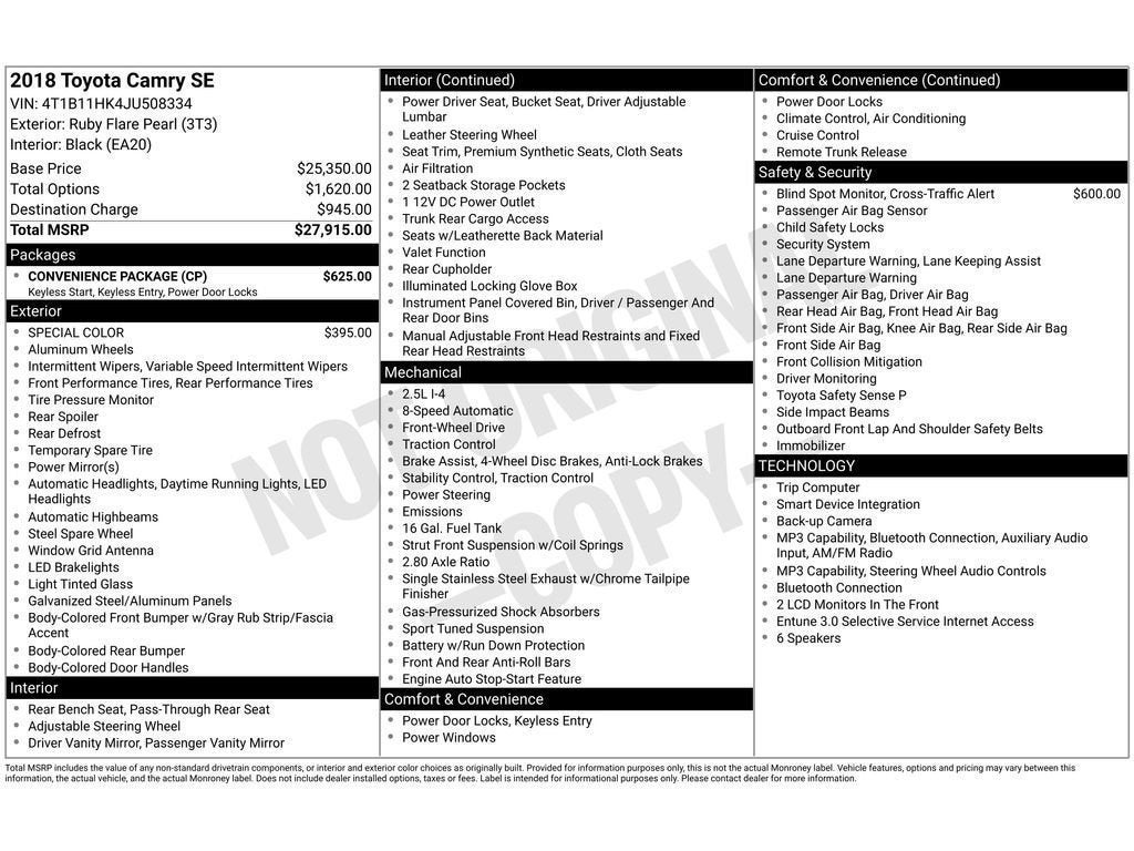 2018 Toyota Camry SE