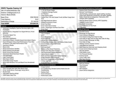 2025 Toyota Camry Hybrid LE
