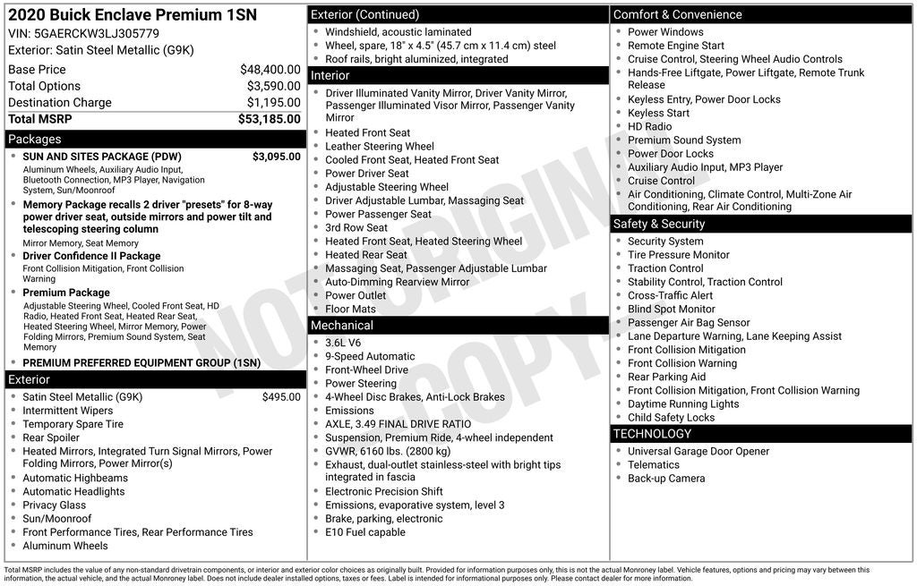 2020 Buick Enclave Premium Group