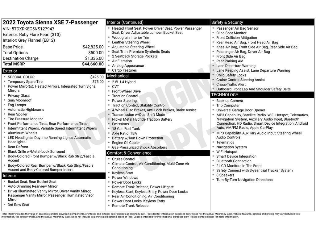 2022 Toyota Sienna XSE