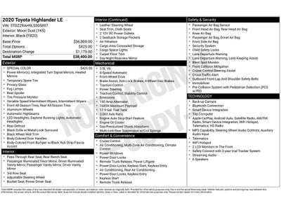 2020 Toyota Highlander LE