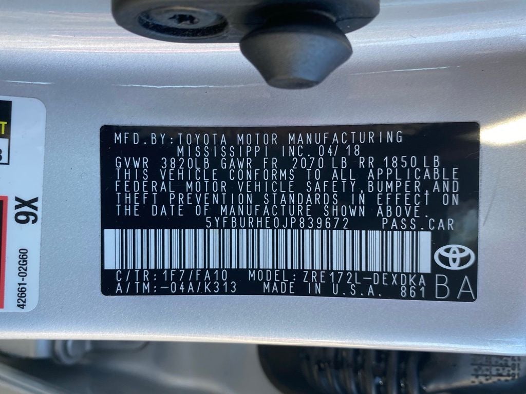 2018 Toyota Corolla L