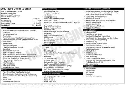 2022 Toyota Corolla LE