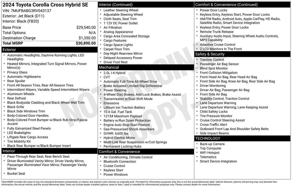 2024 Toyota Corolla Cross Hybrid SE