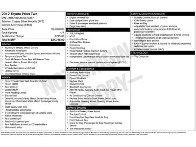 2012 Toyota Prius Two