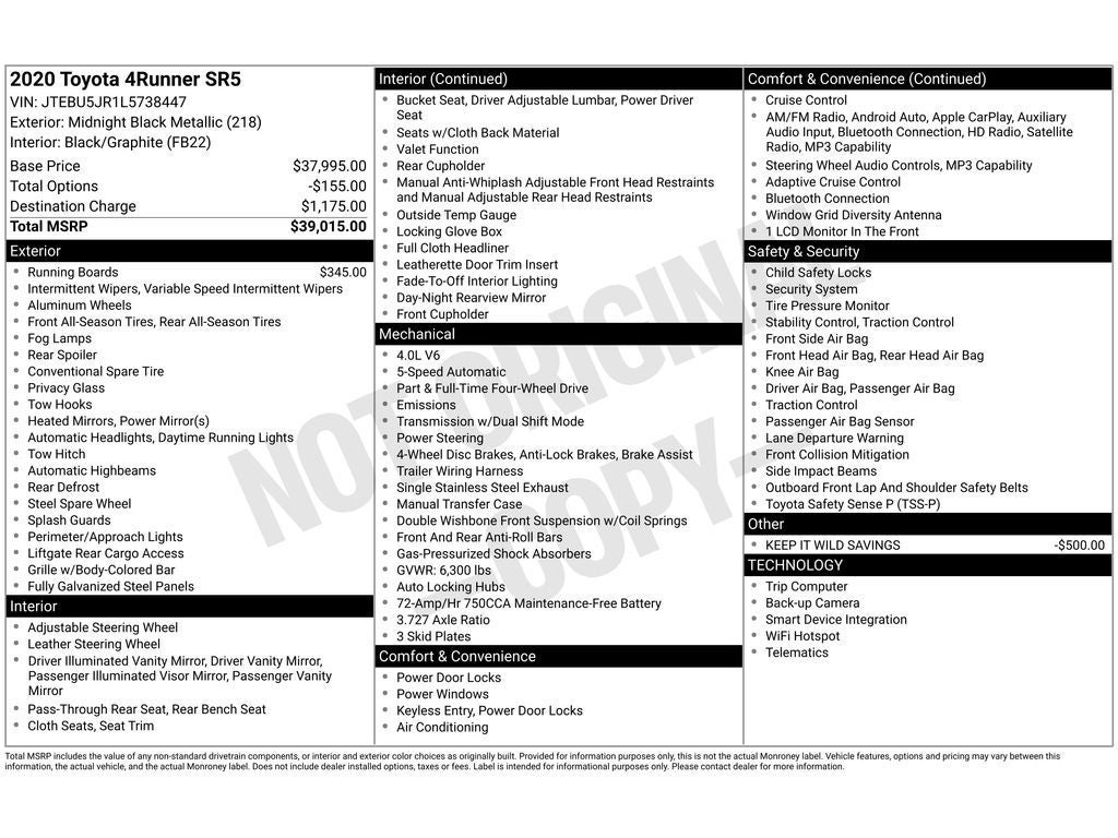 2020 Toyota 4Runner SR5