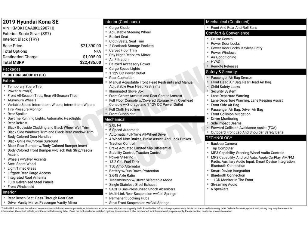 2019 Hyundai Kona SE