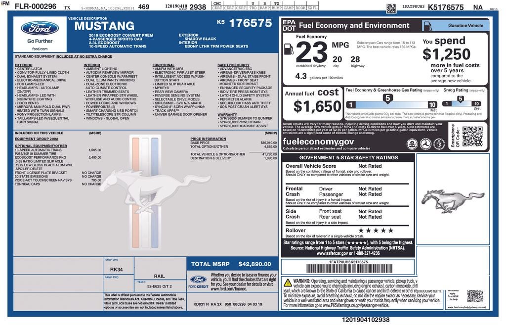 2019 Ford Mustang EcoBoost Premium