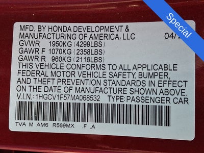 2021 Honda Accord EX-L