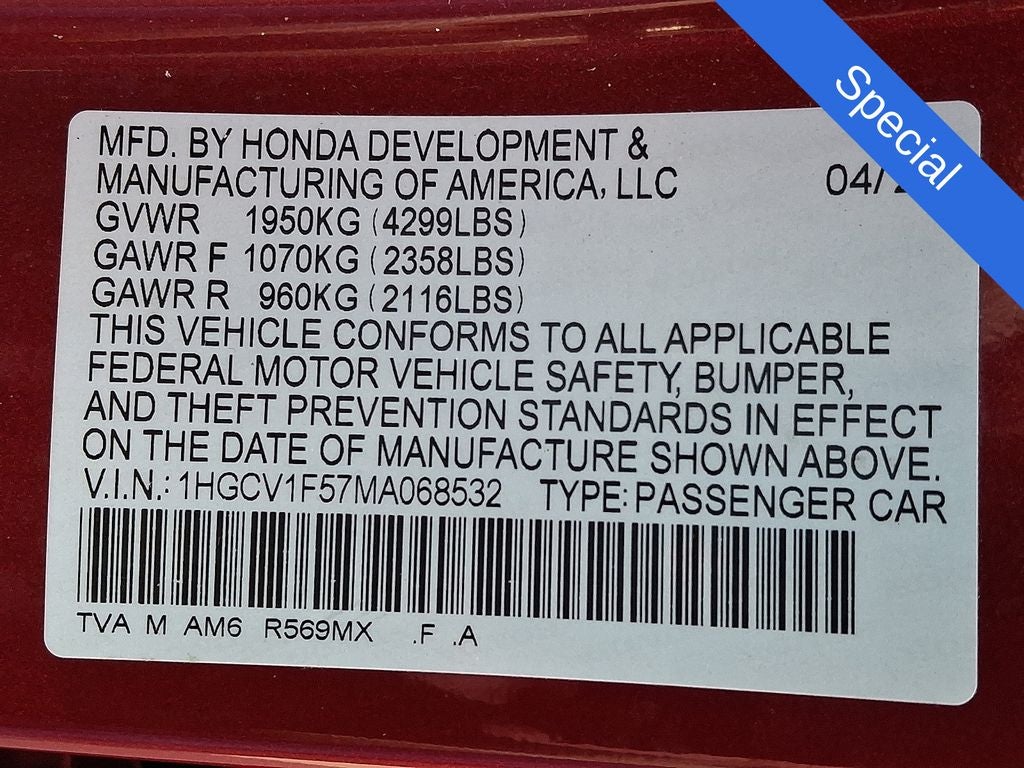 2021 Honda Accord EX-L