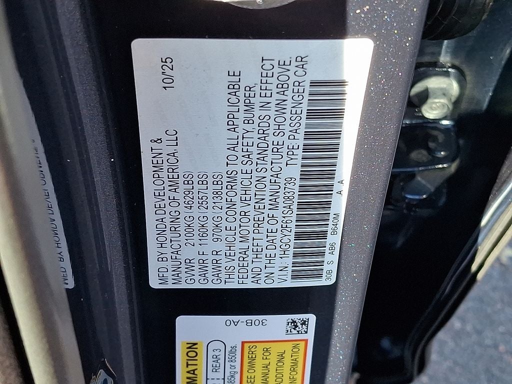 2025 Honda Accord Hybrid EX-L