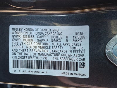 2026 Honda Civic Hybrid Sport Touring