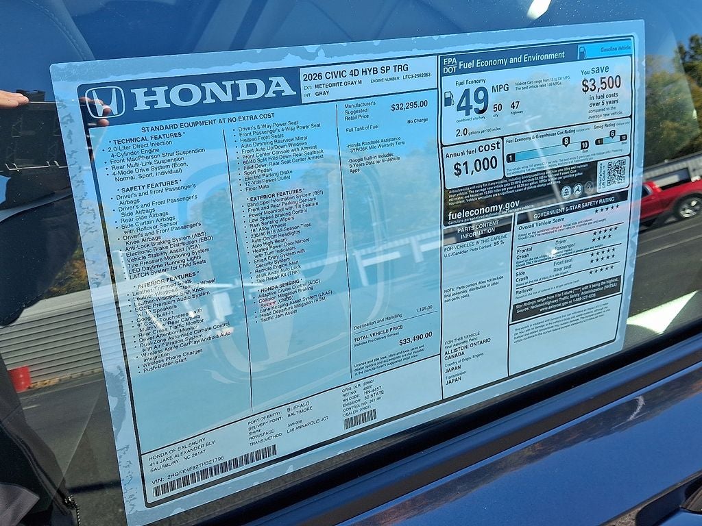 2026 Honda Civic Hybrid Sport Touring