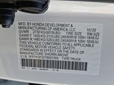 2026 Honda Ridgeline RTL