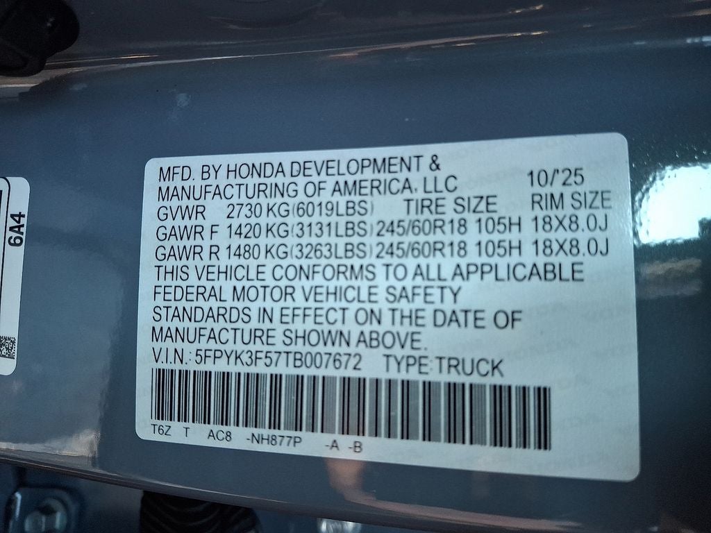 2026 Honda Ridgeline RTL