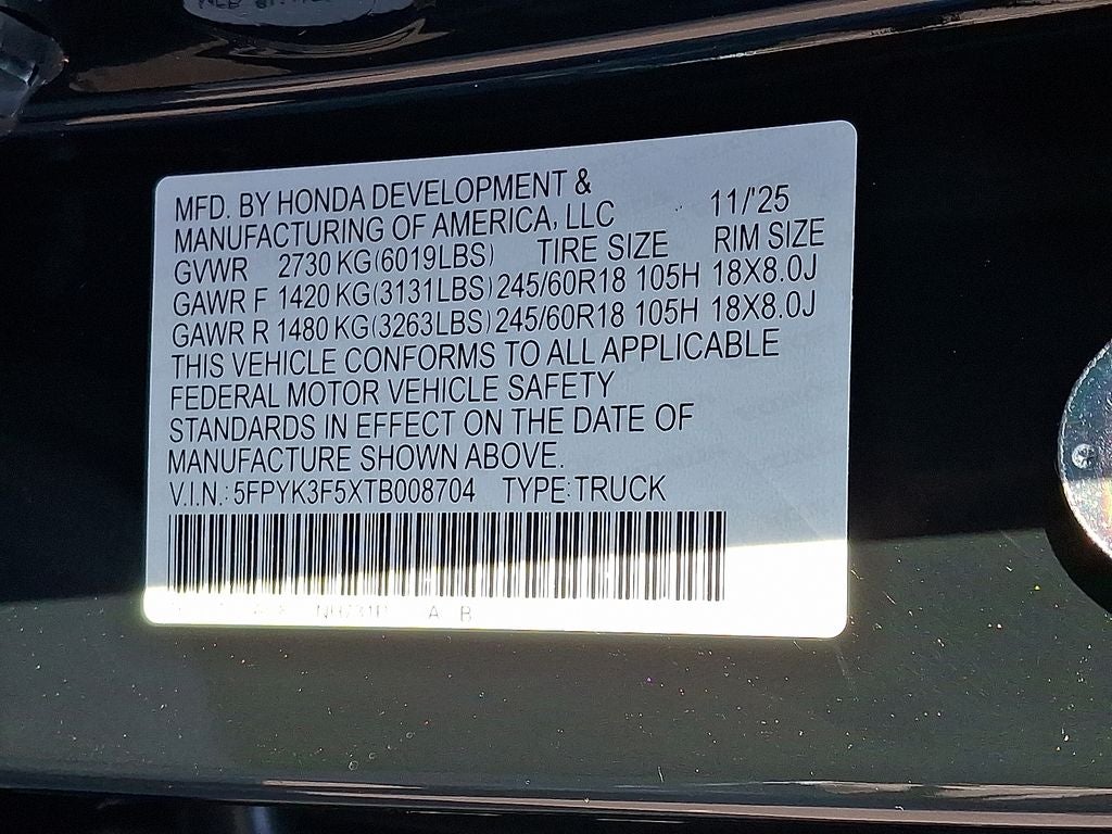 2026 Honda Ridgeline RTL