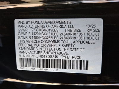 2026 Honda Ridgeline Black Edition