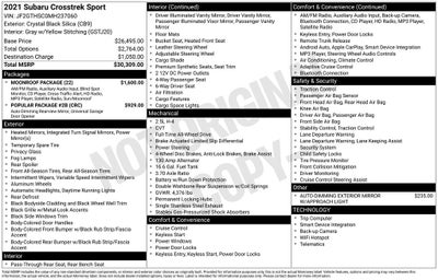 2021 Subaru Crosstrek Sport