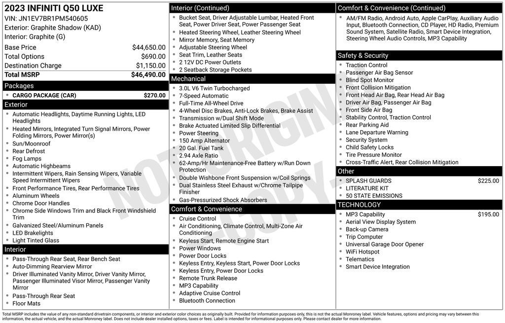2023 INFINITI Q50 LUXE