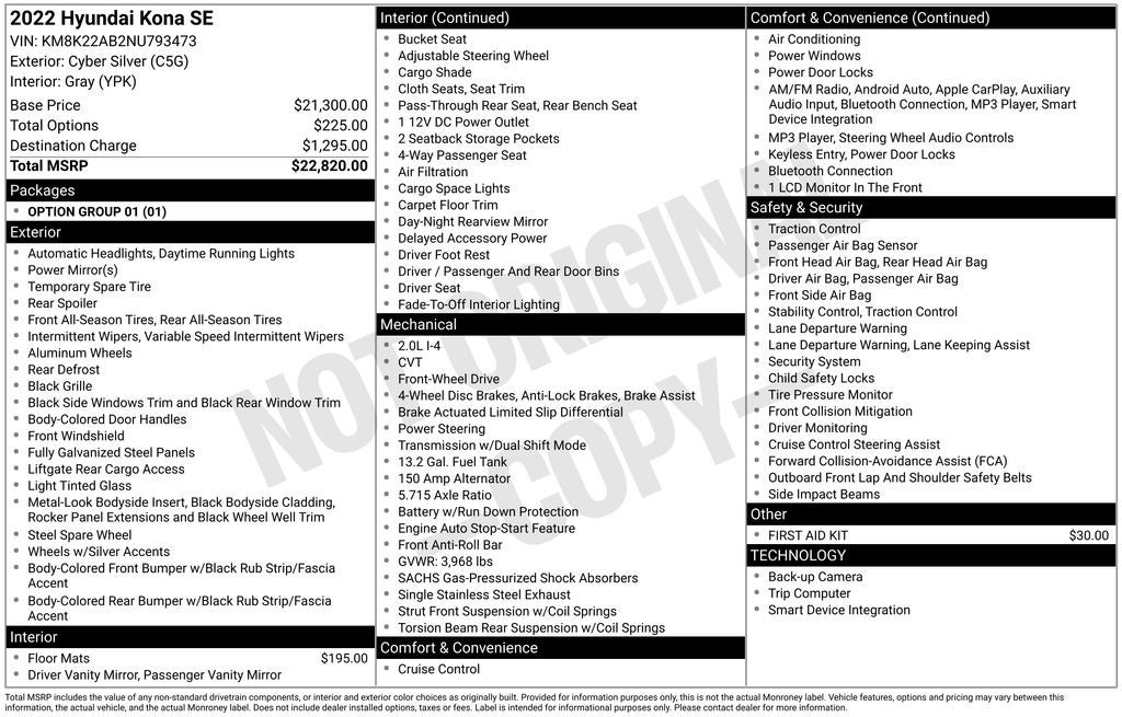 2022 Hyundai Kona SE