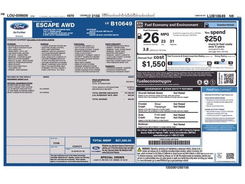 2020 Ford Escape Titanium