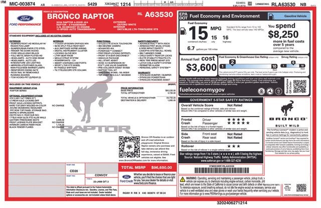 2024 Ford Bronco Raptor