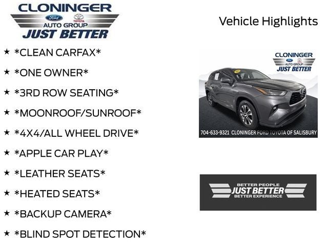 2022 Toyota Highlander Hybrid XLE