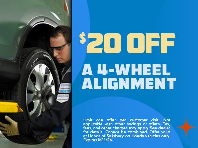 $20 Off A 4-Wheel Alignment